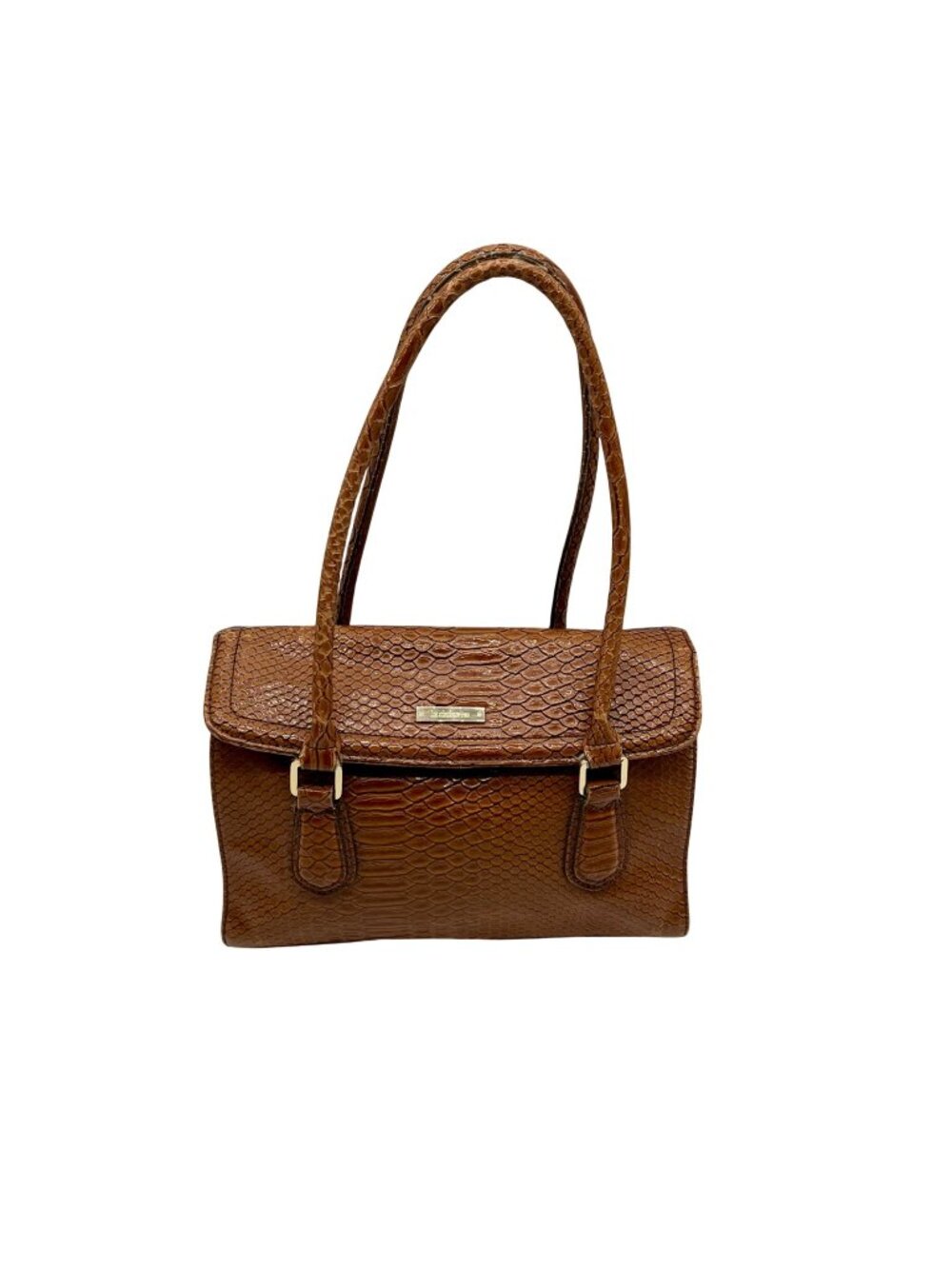 Liz Claiborne Brown Faux Snakeskin Shoulder Bag